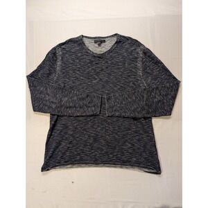 John Varvatos USA Mens Large Dye Knit Long Sleeve Sweater Navy Blue Grey
